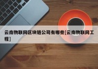 云南物联网区块链公司有哪些[云南物联网工程]